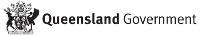 Australian Queensland Government logo in black against a white background