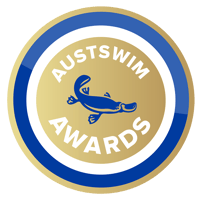AUSTSWIM Awards logo with platypus in the middle and words AUSTSWIM Awards around outside of circle. 